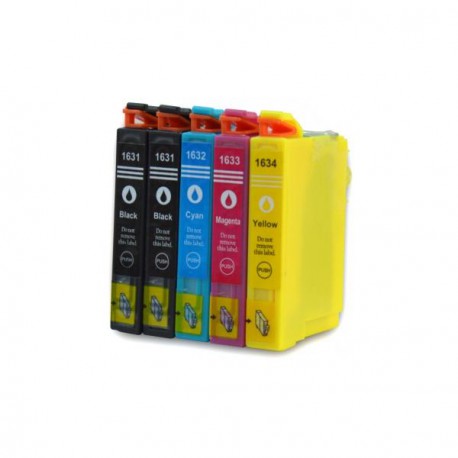 Pack de 5 Cartucho  De Tinta Compatible EPSON 16XL 4 colores C13T16314010, C13T16324010, C13T16334010 yC13T16344010