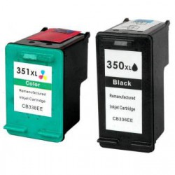 Pack de 2 Cartucho  De Tinta Compatible HP 350XL + 351XL 4 colores CB336EE y CB338EE