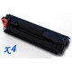 Pack de 4 Toner Compatible HP 78A negro CE278A